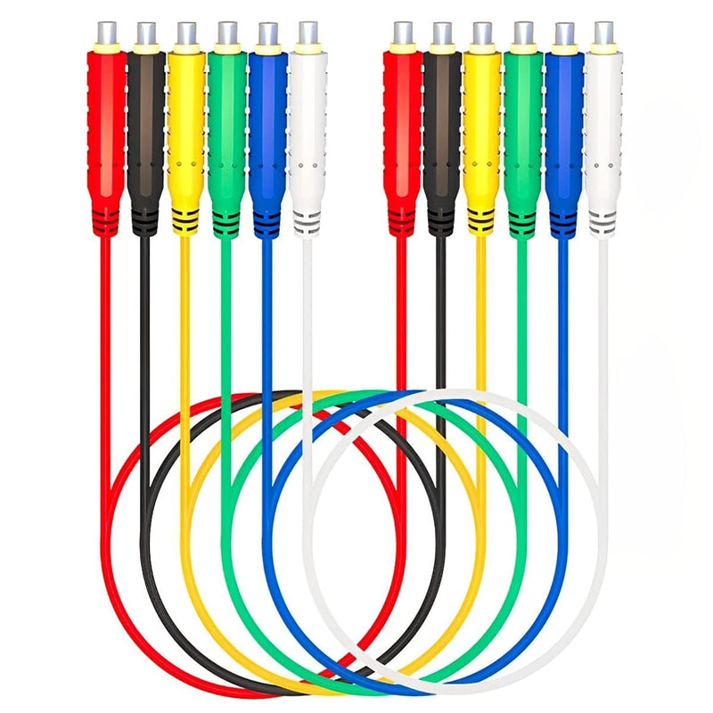 6PCS Magnetic Test Leads 30V AC/5A 20AWG Professional Low Voltage Magnetic Jumper Silicone Flexible Jumper Test Wires Soft Sensors Switches Test Lead for Testing - 3.3FT (6 Pack)