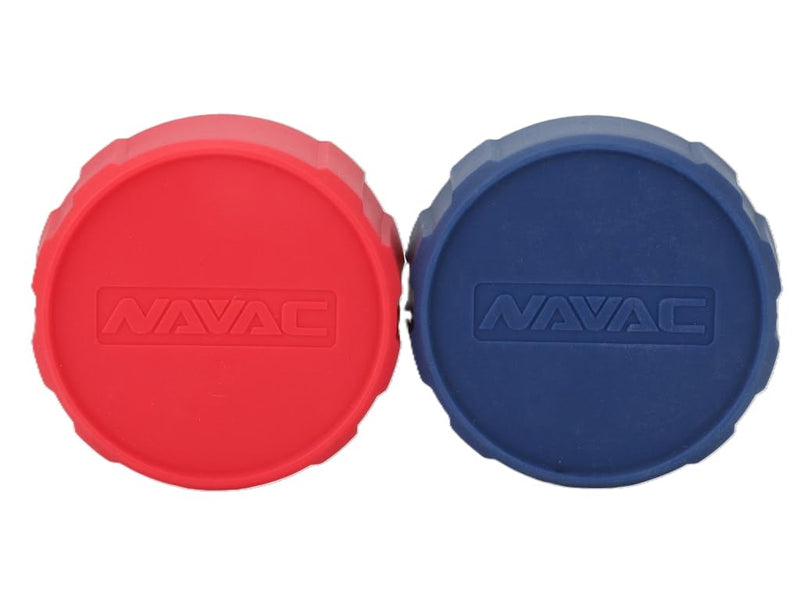 NAVAC NMGB1 Impact-Resistant Refrigerant Pressure Gauge Boots | Protective Rubber Covers Pro Manifold Gauges NMG11A, NMG12A, NMG13A, NMG14A, NMG15A | Fits 3-1/8" Diameter | 1 Red, 1 Blue