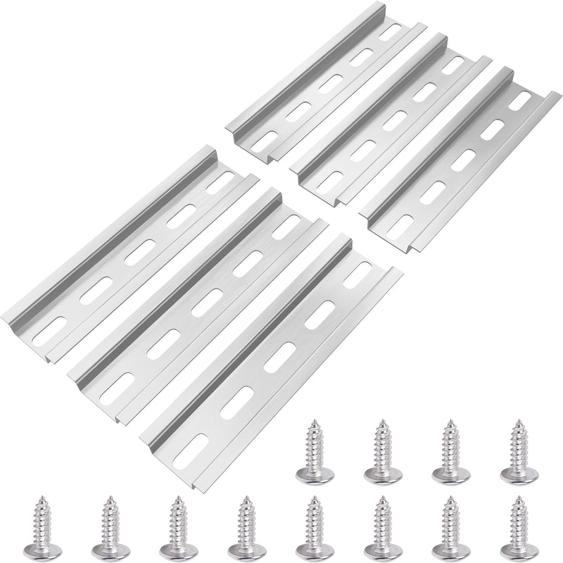 mxuteuk 6pcs Aluminum DIN Rails,4 Inches Long,35mm Wide,7.5mm High DIN Rail with RoHS for Hardware Components Mounting 4"×6PCS