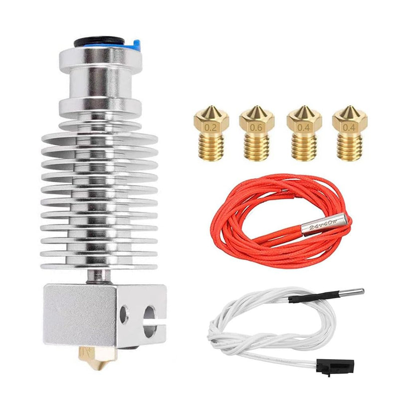 Hotend for Prusa I3 MK3 Print Head Printhead Heatsink Heat Break Extruder Kit with Extra 0.2MM 0.4MM 0.6MM Nozzles for Prusa I3 MK3/Prusa I3 MK3S+ 3D Printer Hotend Replacement Hotend for I3 MK3