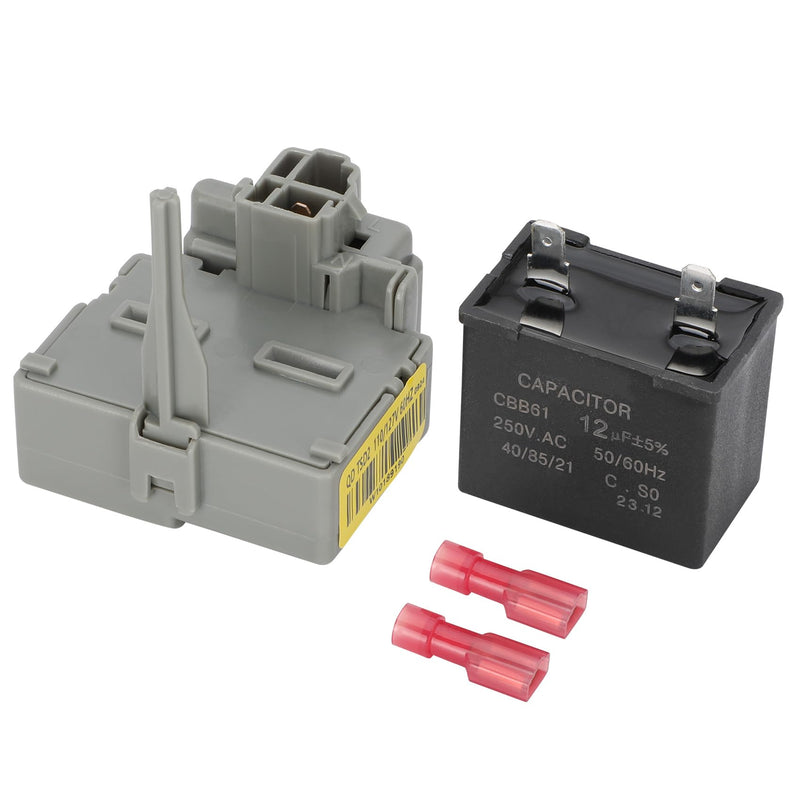 W10189190 TSD2 Refrigerator Start Relay Device W10662129 Refrigerator Run Capacitor Fit for Whirlpool Kenmore Refrigerator Compressor Parts Replace 2319792, W10197428,WPW10189190,241941003,wpw10662129