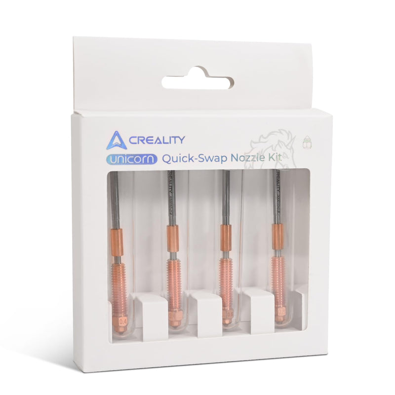 4PCS Unicorn Quick-Swap Nozzle for Creality K1C Nozzle Kit | 0.4mm, 0.6mm, 0.8mm High Flow Nozzle Kit with Titanium Alloy Heat Break, Hardened Steel nozzle for Ender 3 V3/Ender 3 V3 Plus K1C / Ender 3 V3