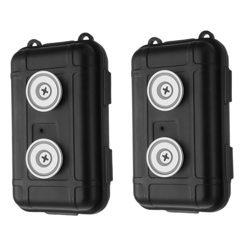 2PCS Magnetic Key Box for Under Car, Car Key Hider, Outdoor Travel Waterproof Dustproof Snowproof Hidden Car Key Box for Spare Keys, Black