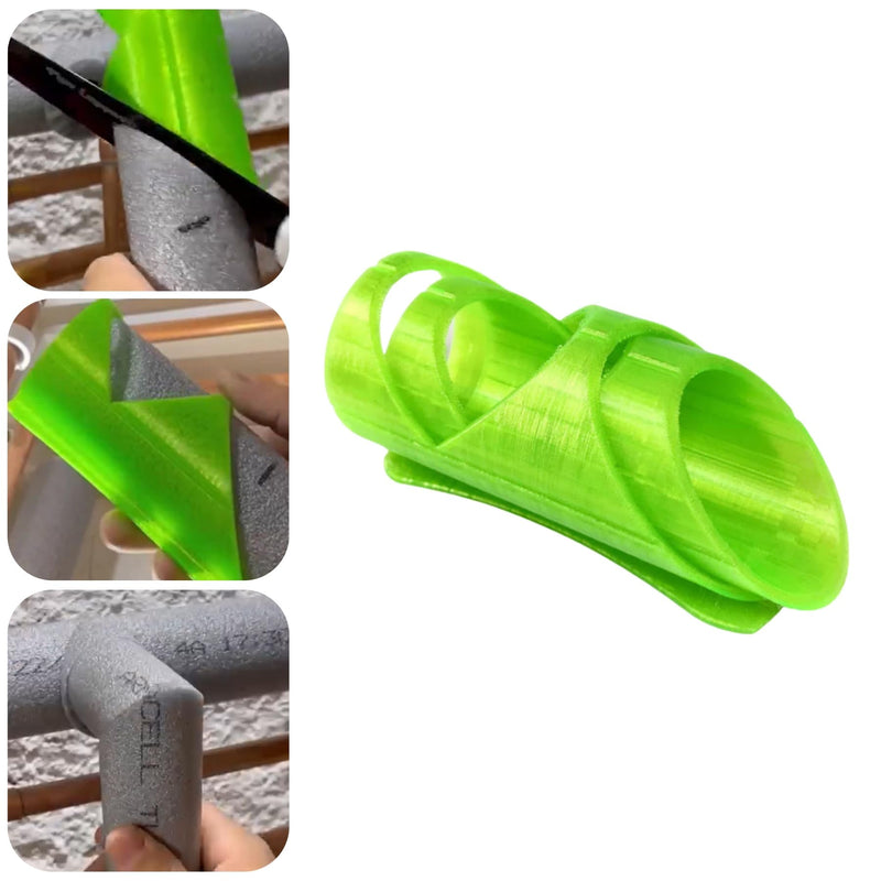 3pcs Foam Pipe Cutter Tool - Three-Tube Insulation Cutting Fixture, Insulation Cutting Fixture in 3 Models, for Pipe Insulation in Homes, Industries and Commercial Places,15mm, 22mm,28mm (Green) Green