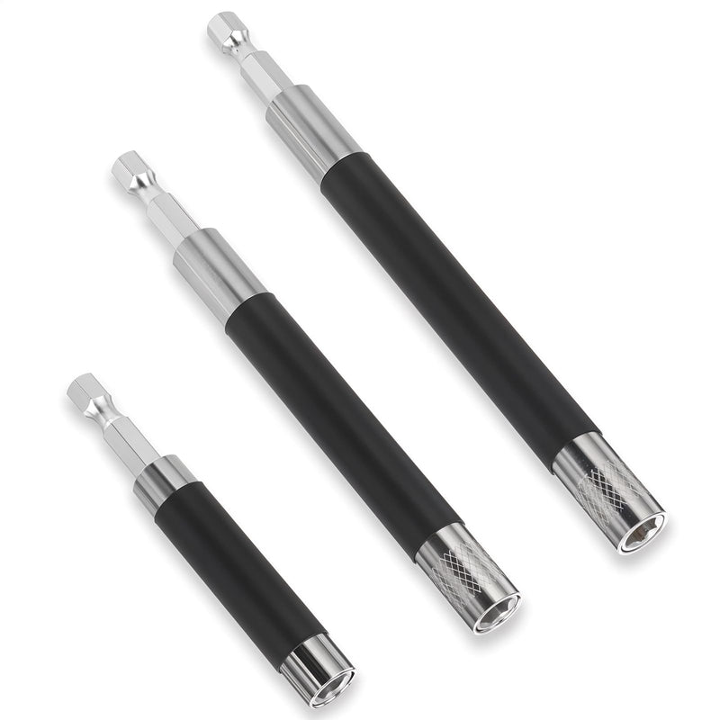 3pcs Magnetic Screw Drive Guide Drill Bit Tip Holder, Quick Release Screwdriver Bit Holder Extension Bar Drill Screw Adapter for Nuts Drill and Handheld Driver