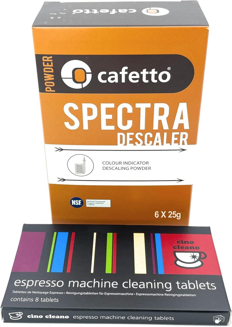 Cino Cleano Espresso Machine Cleaning and Descaling Bundle of 8 Tablets and Box of 6 Spectra Sachets for all Breville Machines (8 Tablets and 6 Sachets) 8 Tablets and 6 Sachets 1