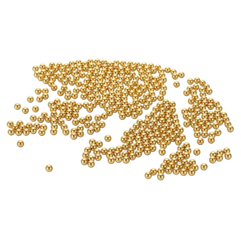 uxcell 400 Pcs Precision Solid Brass Bearing Balls 3mm Industrial Brass Ball Spheres for Machinery, Automotive, and DIY (H62 Brass)