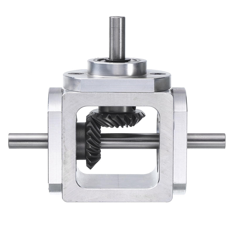 uxcell Gear Box 90 Degree Right Angle Bevel Gearbox 1:1 Forward Double Output Shaft 1 Module 20 Teeth Bevel Gear Aluminum Frame Simple Mechanical DIY Module with 6mm Shaft