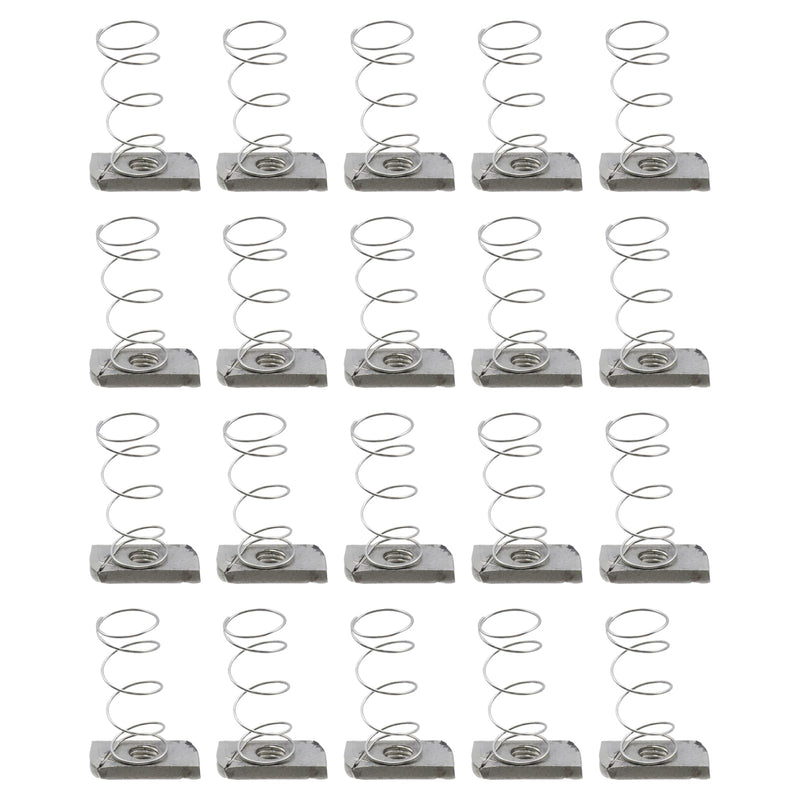 Semetall Spring Channel Nut,3/8" UNC Threads-0.24" Thickness,304 Stainless Steel Strut Spring Channel Nuts,(Pack of 20)