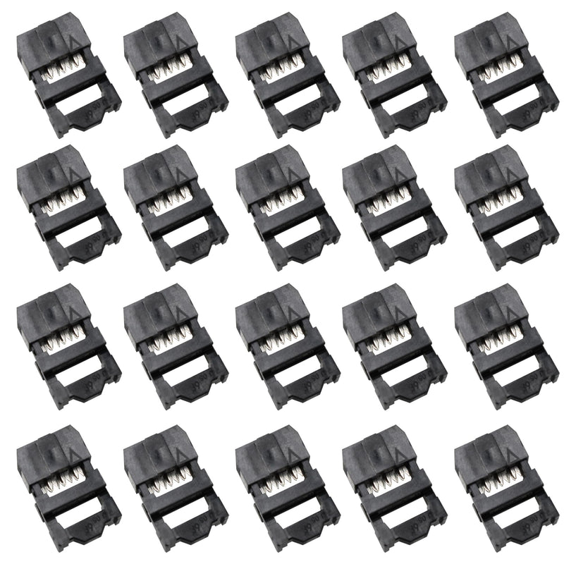 20PCS FC-6P 2.54mm IDC Cable Female Connector, Dual Rows IDC Sockets for Flat Ribbon Cable