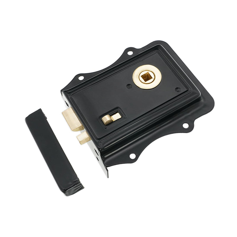 Infinity Decor Olde Victorian Rim Latch Lock snib in Black/Polished Brass Finish – Traditional Lock Security for Interior Bathroom Bedroom Door
