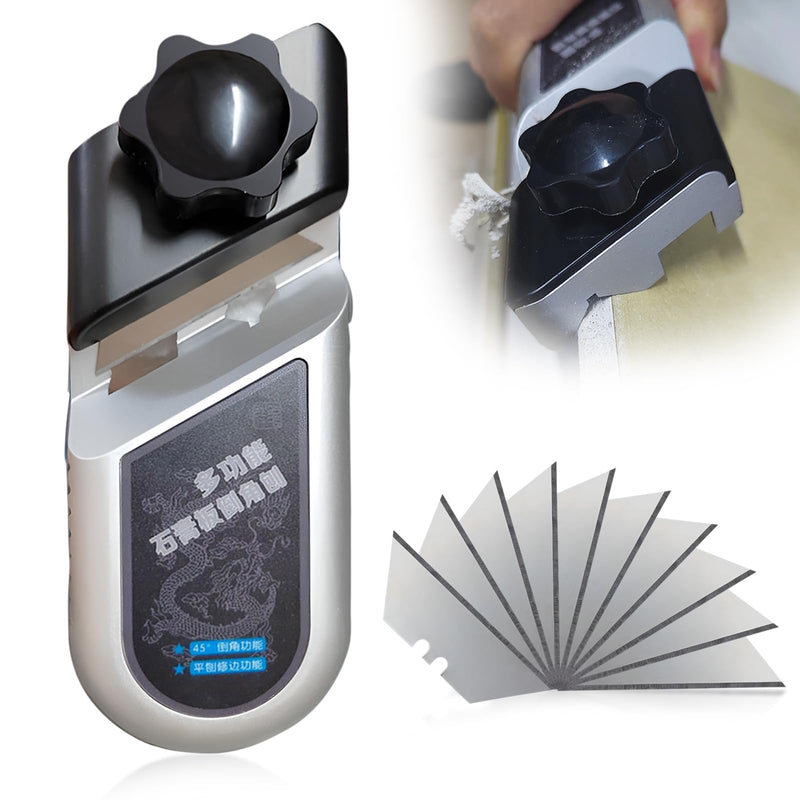 AGLOO Hand Planer for Wood – Chamfer Plane for Woodworking, Gypsum, and More – Plasterboard V Chamfer with 10 Sharp SK5 Blades