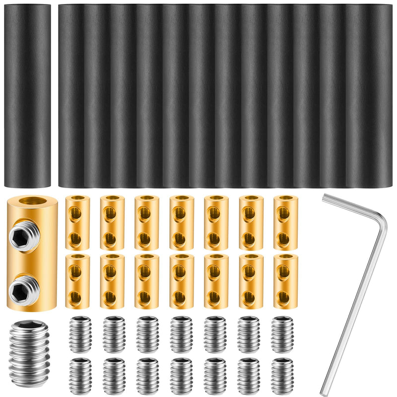 15 Sets Underground Wire Splice Kit Wire Connectors Suit for Wire Under 12 Awg 60 Amp Splicing Quick Wiring Connection Nut Kit Terminal with Shrink Tubes and Screws Circuit Connector