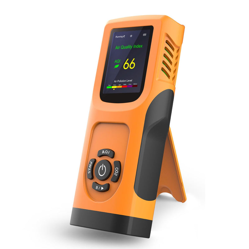6-in-1 Air Quality Monitor Indoor Air Quality Detector Portable AQI Tester Detect CO2 PM2.5 PM10 HCHO TVOC Meter for Cars,Homes,Schools,Offices