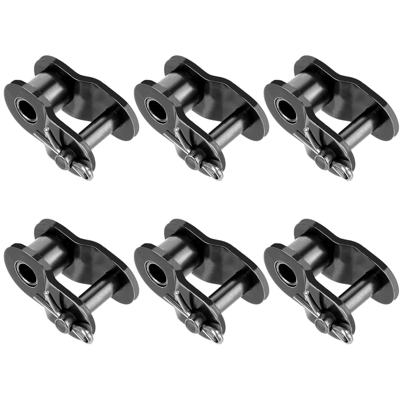 Roller Chain Offset Link #420, 6 Pieces 420 Chain Half Link Master Link Small Crank Chain Connecting Links Carbon Steel 1/2" Pitch 420 Offset Links, Black