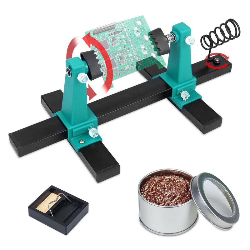 Circuit Board Soldering Kit, PCB Holder Soldering Helping Hands, 360 Degree Rotatable Solder Holder, for Clamping Printed Circuit Board Motherboard Perf Board (1.2mm 1.8mm 2mm 3mm 4mm)