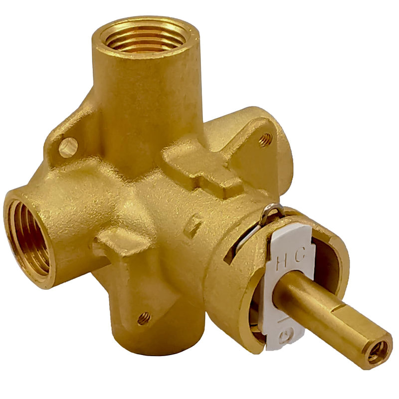 Brass Tub and Shower Valve, Pressure Balancing Valve with 1/2 Inch IPS Connections, Replacement for 2510
