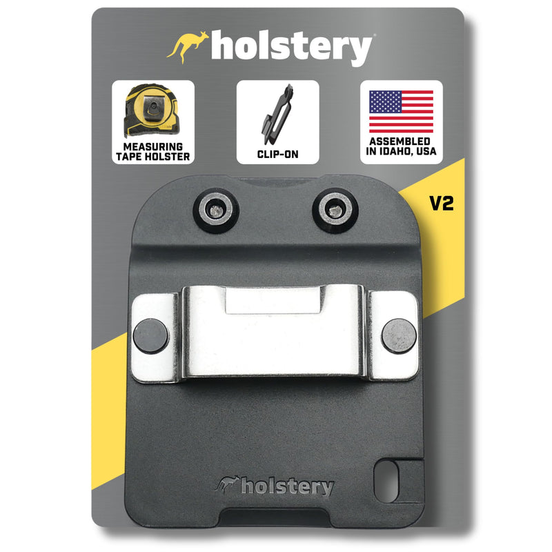 Holstery TapeMaster | Clip-On Tape Measure Holder - Low-Profile Measuring Tape Holster for Your Belt, Tool Bags, Pockets, or Pants TapeMaster V2
