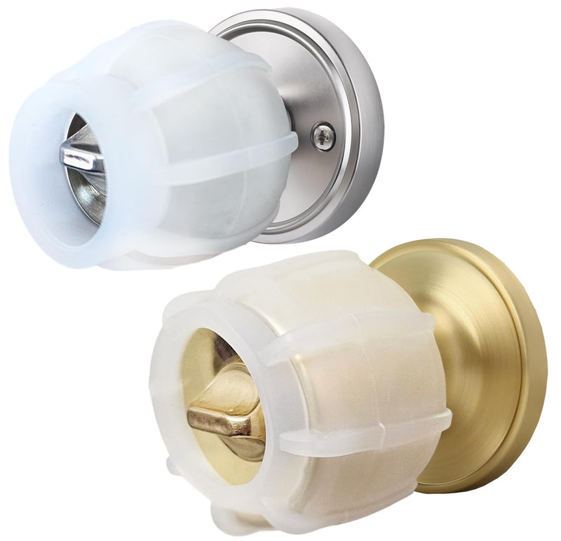 Enjoy Cover |Door Handle Grip Doorstop Knob Stopper Cover, Set of 2 Silicone Door Knob Grips Universal Size Protects Walls from Dents and Damage (Clear) Clear