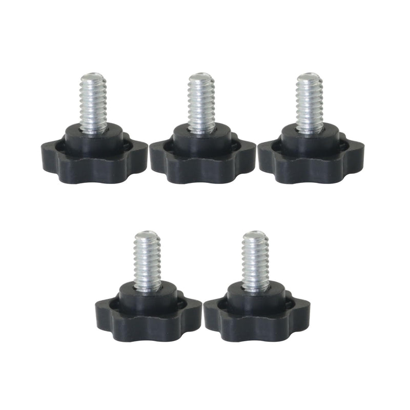 5PCS 1/4"-20 12mm Length Star Hand Knob Threaded Post Black Plastic Hex Shaped Clamping Knob Handle Hex Shaped Clamping Knob Handle Screw Length 12mm