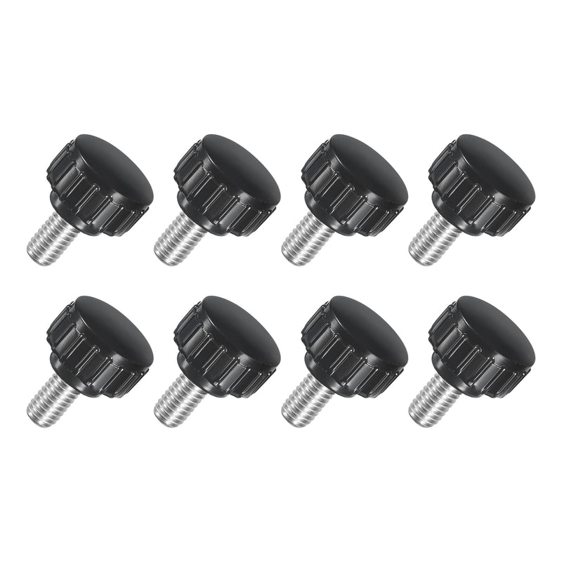 uxcell 8Pcs M6 x 10mm Knurled Clamping Knob, 304 Stainless Steel Thumb Screw Clamping Knob Round Hand Threaded Hand Bolt Stud Knob 18mm Dia for Machinery M6 x 10mm x 18mm