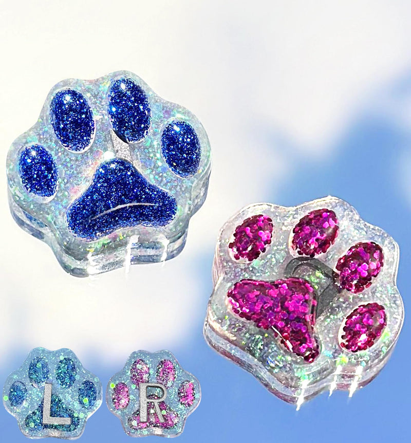 Plifal Xray Markers with Lead Initials Paw - X-ray Markers Glitter Deep Rose & Blue Resin Radiology with Letter Include Reusable Adhesive Tape to Nurse Radiologist Badge Reel Buddy, Easy to Identify Pink Blue