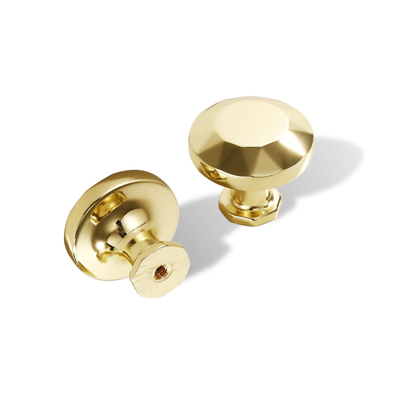 Glossy Gold Cabinet Pulls Kitchen Cabinet Handles Drawer Pulls Dresser Knobs Modern Cabinet Hardware (10 Pack, Glossy Gold, Single Hole) 10 Pack