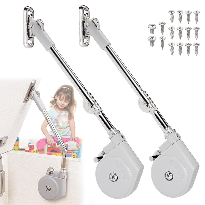 2 Pack | Soft Close Hinges for Toy Boxes, Wooden Chests, Cedar Storage, Trunks & Benches | Tension Adjustable Slow Down Chest Hinges | Cabinet Slow Close Hinges for Lift up Flip Doors. 2