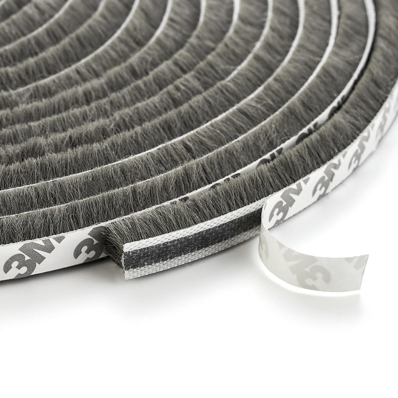 33 Ft Window Seal Strip, 0.35 inch x 0.35 inch Sliding Door Weather Stripping Window Seal, Pile Self Adhesive Window Weather Stripping,Door Noise Blocker, Grey 0.35" x 0.35" x 33FT Gray