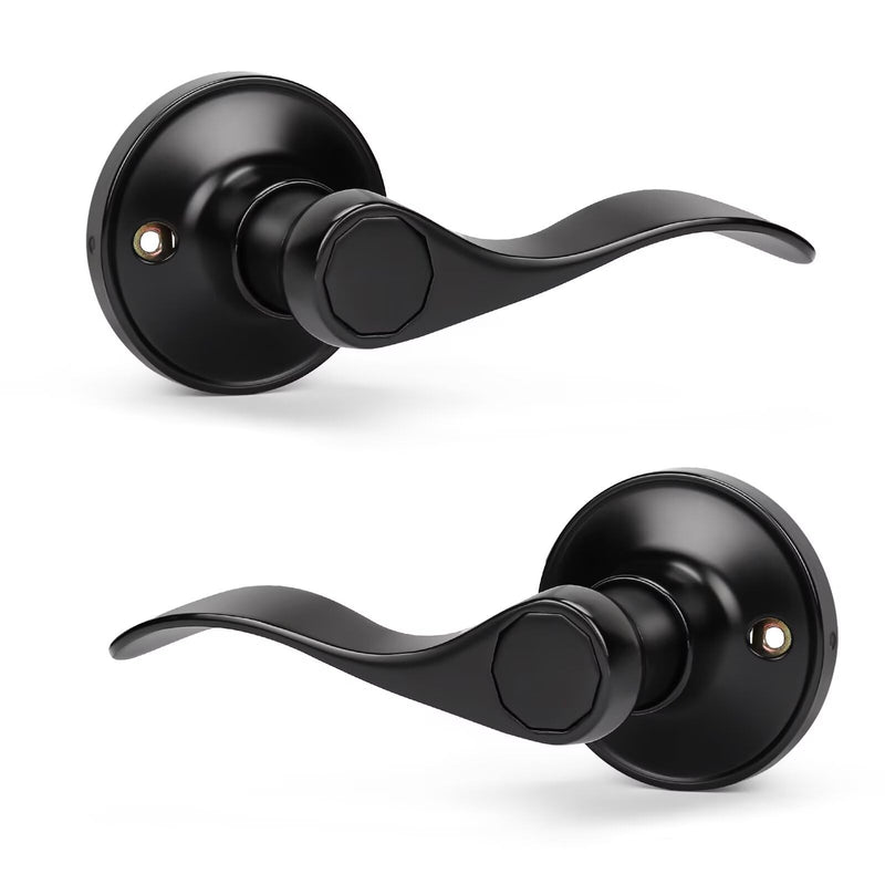 Knobonly 1 Pack Single Side Closet Door Handles, Non-Turning Right and Left Black Dummy Door Handle, Door Handle no Lock, Zinc Alloy