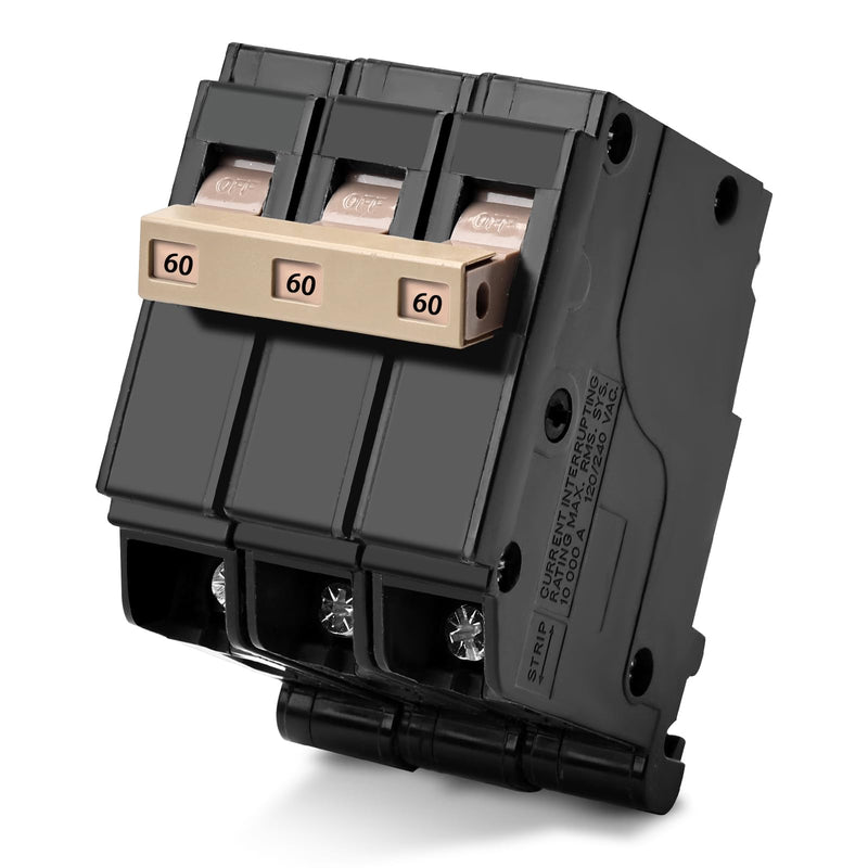 3-Pole 60 Amp Circuit Breaker, Compatible with OEM Load Centers, 3/4-inch Plug-in, Thermal Magnetic Protection, 120/240V 3P-60A