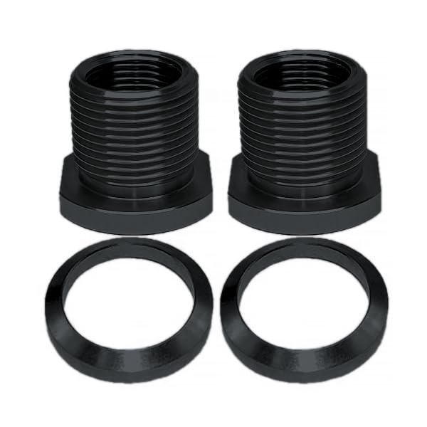 1/2x28 to 5/8x24 Thread Adapter Alloy Steel with Crush Washer (Black -2pc)