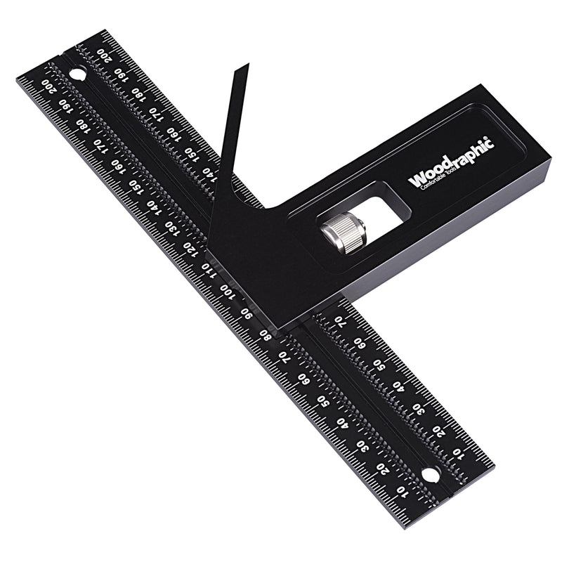 200mm Combination Square – Metric CNC Marking and Layout Tool for Woodworkers, Joinery, Cabinet Setup, and Framing – Precision Aluminum Measuring Ruler 200mm