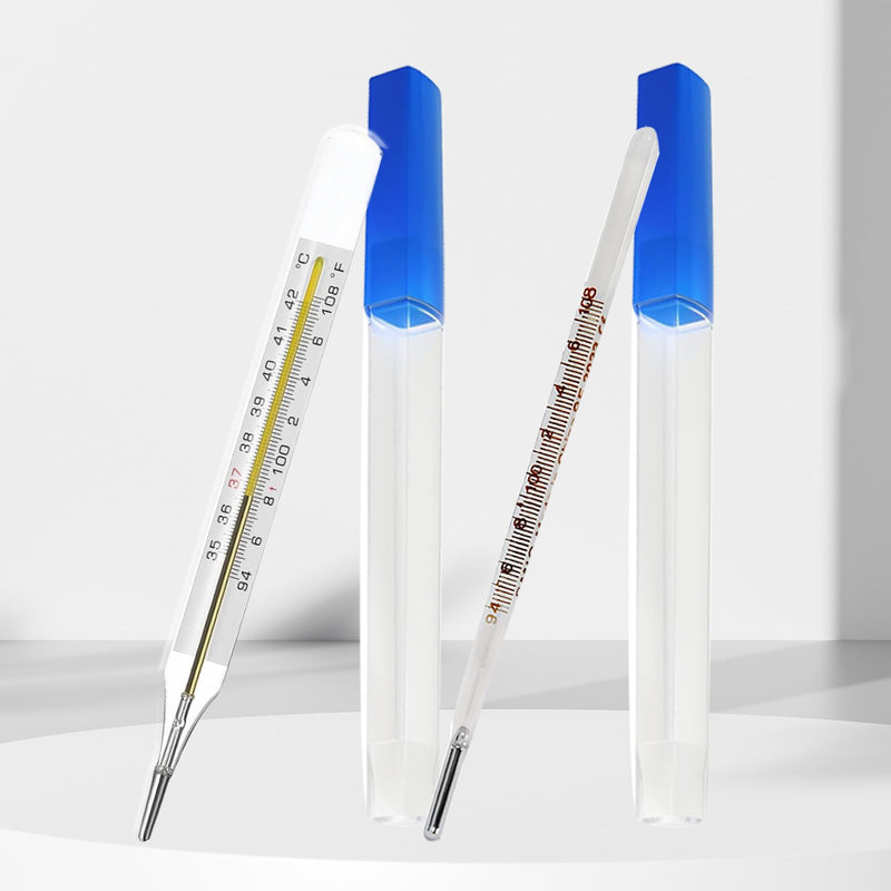 ℉ &℃ Oral Thermometer for Adults and Kids 2PCS - Glass Thermometer for Rectal Temperature - Accurate Easy Reading - AiBi TECH