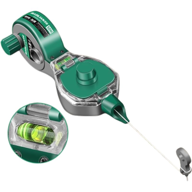 164' (50m) Snap Line Reel Kit,Marking Ink Bucket with Level Gauge,Marking Tools for Wood,Stone, Concrete Wallboard,Ideal for Deck Builders, Framers, Roofers