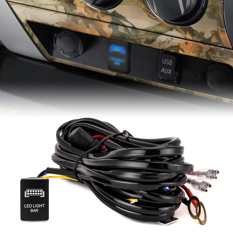 WeiSen LED Wiring Harness Kit - LED Light Bar Push Button Switch Compatible with Toyota Tacoma (2012-2024) 4Runner Sequoia Highlander Tundra