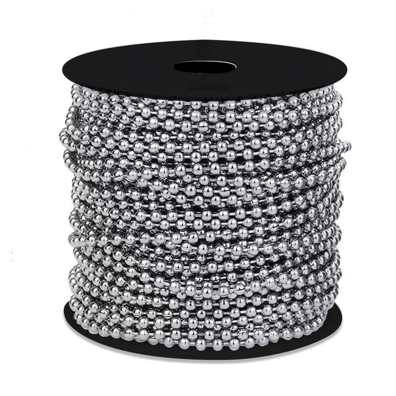 50ft Ball Bead Chain, #10 Stainless Steel Ball Chain, Roller Shade Chain&Vertical Window Blinds, Dog Tag Chain, Bead Chains for Jewelry Making/Crafts & DIY Projects(4.5mm with Spool)