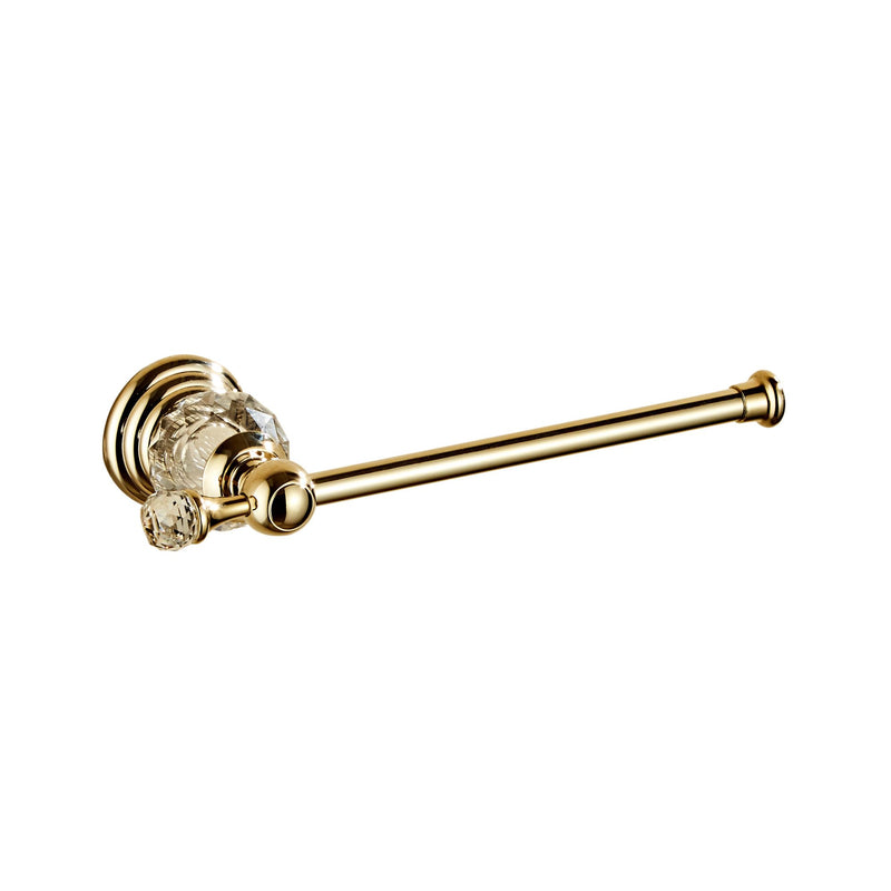 Golden Toilet Roll Paper Holder,Gold Crystal Bathroom Tissue Holder Toilet Paper Holder Bright Gold