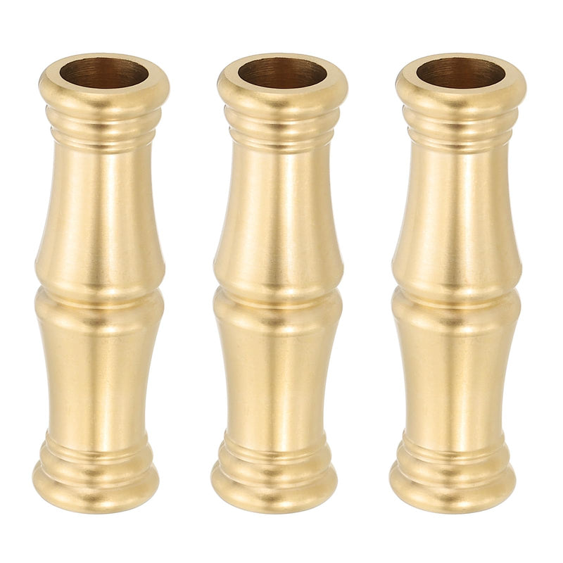 PATIKIL Lamp Solid Brass Spindle, 3 Pcs Turned Brass Spindle Slips Lamp Finial Pipe Light Fixture for 1/8 IP or M10 Lamp Rod Light Repair Decoration, 15.5 x 54mm