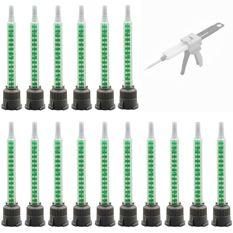 20 Epoxy Mixing Nozzles Adhesive Mixing Nozzle Tips Epoxy Gun Mixer Glue Gun Applicator Kit for 50ml/1.7oz 1:1/2:1 Ratio