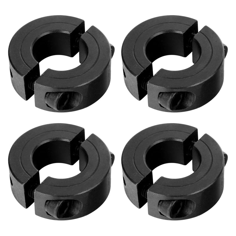 (4-Pack) SINOAXISSPACE Shaft Collar 5/16" Bore, 1045 Steel Double Split Clamp-On Shaft Collars Style, 11/16" OD, 5/16" Thickness, with M4 Set Screws 5/16" Bore Size 4