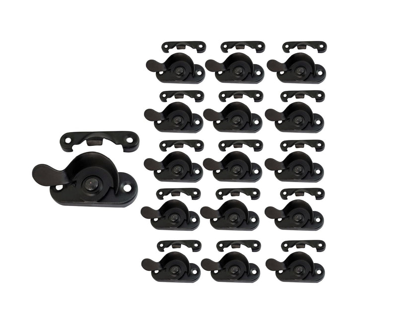 QCAA Steel Window Sash Lock, CTC 2", Matte Black, 16 Pack, Made in Taiwan 16pack Matte Black (CTC 2")
