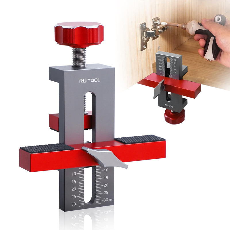 RUITOOL Cabinet Door Installation Positioner, Mounting Jig for Installing Cabinet Doors, Easily Adjustable Aluminium Alloy Versatile Cabinet Door Positioning Tool for Most Cabinet Doors