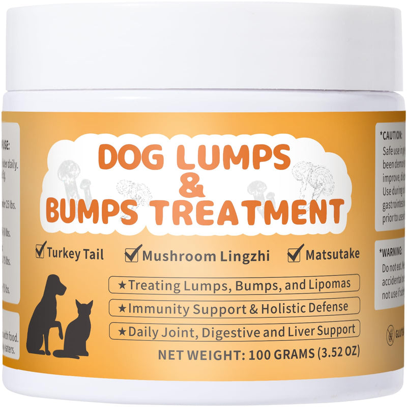 Lumps and Bumps Dog Supplement, Lipoma Treatment for Dogs -Mushroom Powder for Dogs Support Digestive & Immune System, Improved Mobility, 3.52 oz - PawsPlanet Australia