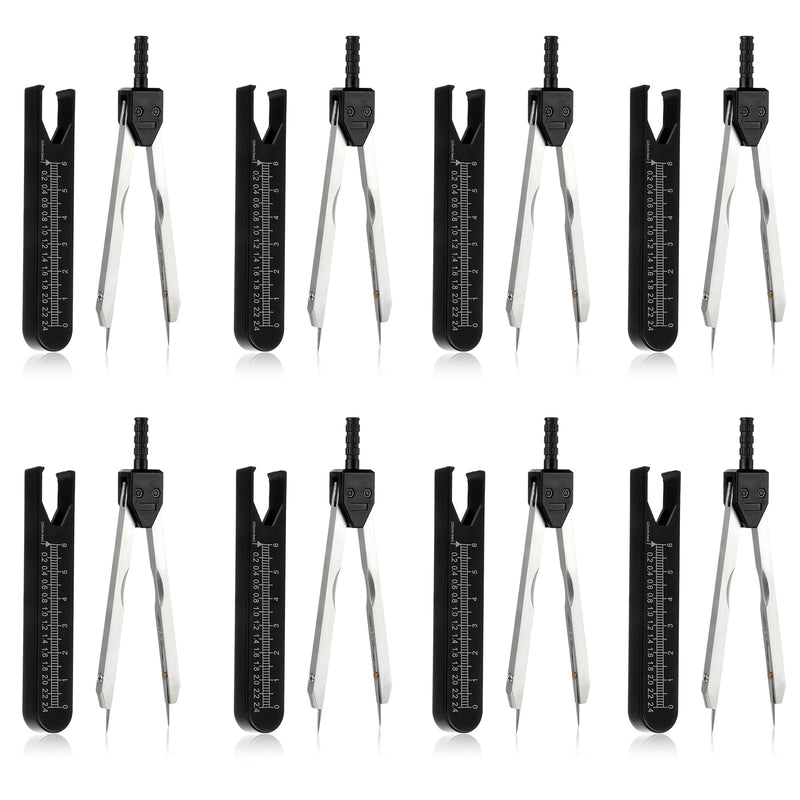 8 Pack EKG Calipers ECG Caliper Metal Electrocardiogram Divider with Ruler, Electrocardiography Measuring Tool for Doctors, Nurses, Nursing, Medical Student Essentials - Black