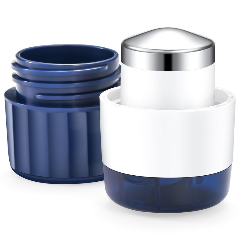 Fullicon 3 in 1 Pill Crusher Fine Powder with Stainless Steel Grinding Head, Pill Grinder for Elderly & Pet, Pill Cutter Splitter with Storage, Triturador de Pastillas with Free Brush (Indigo)