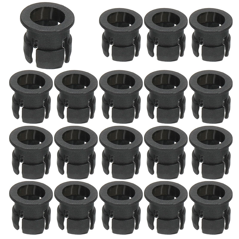 PATIKIL 5mm Emitting Diode Holder, 50 Pcs Plastic Flat LED Holder Clip Mounting Bracket Socket Cap for Lamp Bulb Bezel Mount Panel LED Display, Black