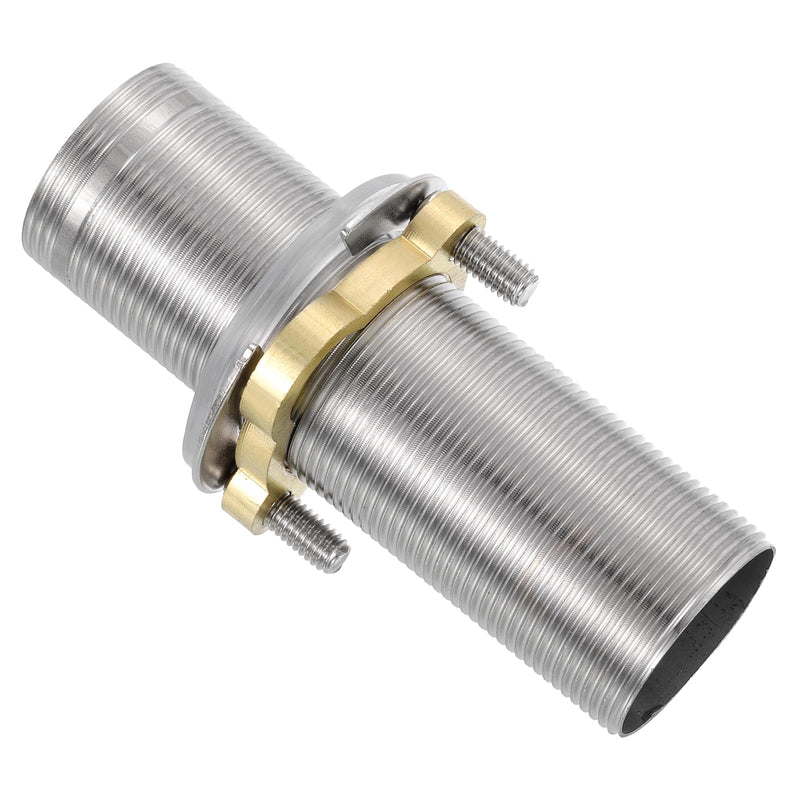 uxcell Faucet Mount Extension Shank 4"x 1.25" Stainless Steel Pipe Faucet Extension Nipple Locknut Kit Extension Threaded Lengthen Fixed High Foot with Nut and Gasket Faucet Fittings