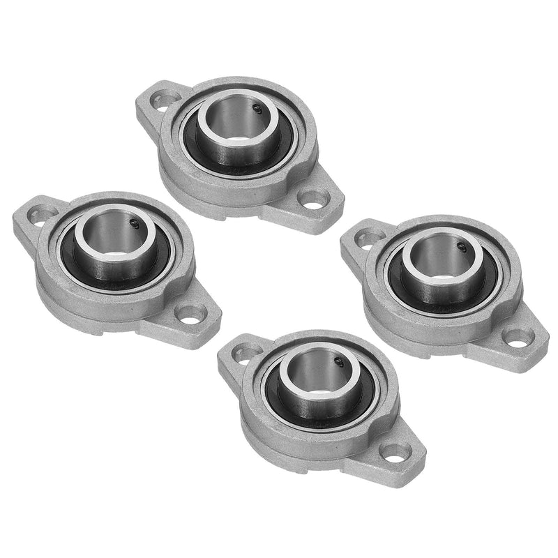 PATIKIL Pillow Block Bearing 5/8" / 17mm Bore, 4 Pcs Zinc Alloy Steel Mounted Flange Pillow Block Self Alignment Insert Bearings Bore Ball Housing for Machinery Power Agriculture 5/8"