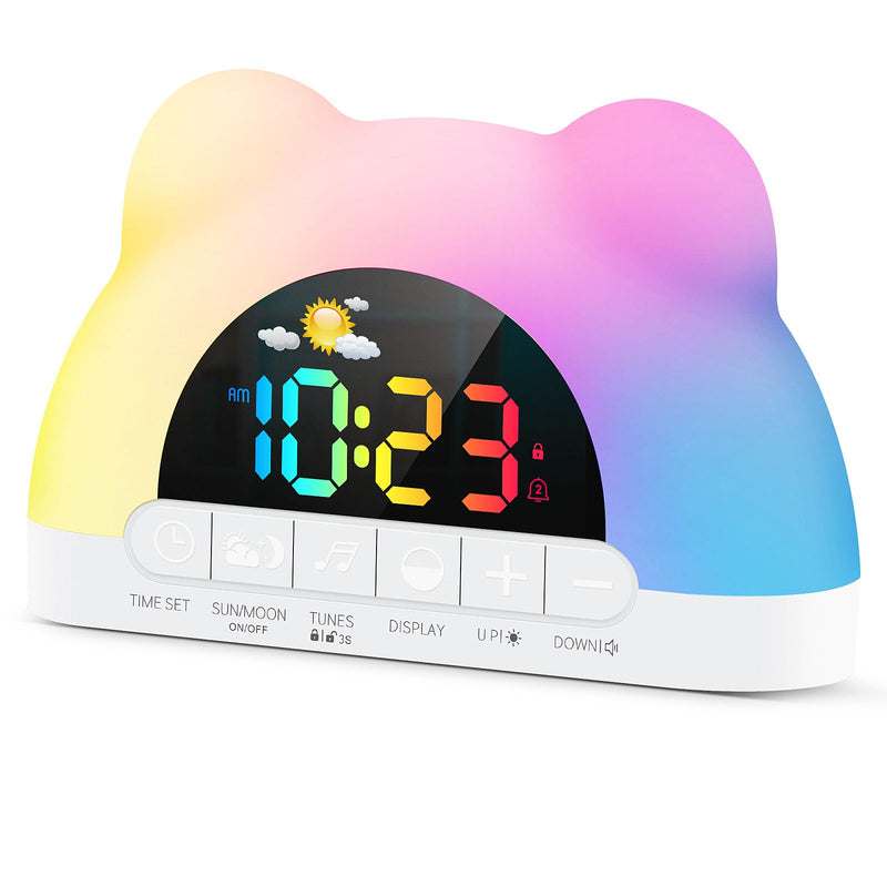 Alarm Clock for Kids, Ok to Wake Clock with Green Light Red Light, Children's Sleep Trainer,10 Ringtones,3 Brightness, Dual Alarms, Digital Alarm Clock for Adults Boy Girl Toddler Bedroom